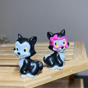 Disney Figaro Cat 2011 Figurines #X2756 #W5115 Minnie Mouse Mattel Cake Topper